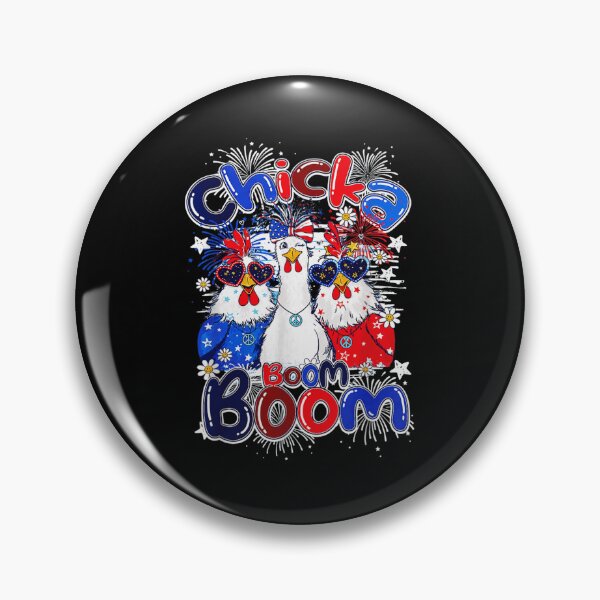 Item preview, Chicka Boom Boom 4th Of July Patriotic Chickens Fireworks Graphic Tee designed and sold by MariCanal.