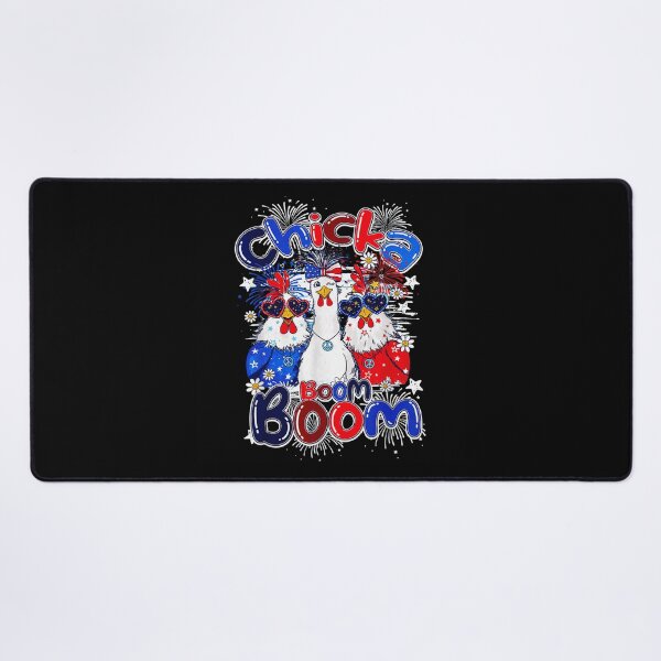 Item preview, Chicka Boom Boom 4th Of July Patriotic Chickens Fireworks Graphic Tee designed and sold by MariCanal.