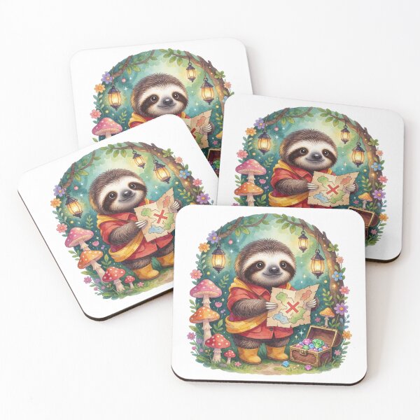 Item preview, Treasure Hunter Sloth | Cute Fantasy Forest Explorer designed and sold by AillustriaAK.