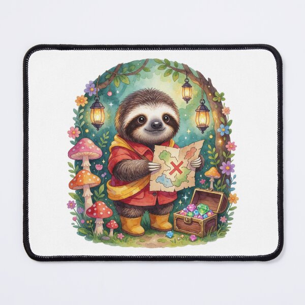 Item preview, Treasure Hunter Sloth | Cute Fantasy Forest Explorer designed and sold by AillustriaAK.