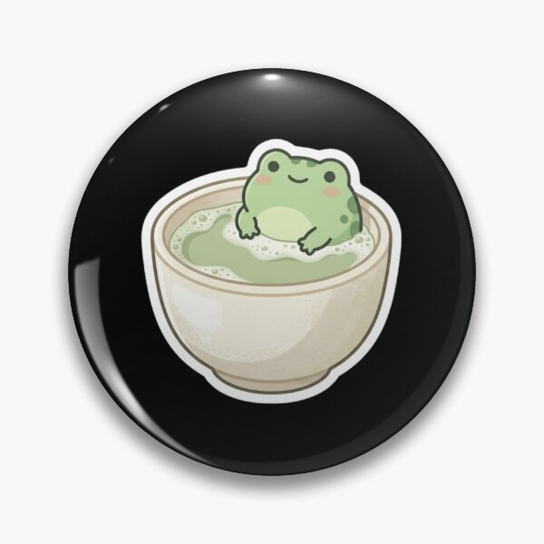Item preview, Cute Frog in Matcha Tea Cup Cozy Cottagecore Aesthetic Sticker designed and sold by AMS.