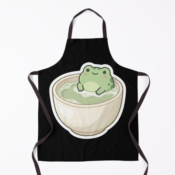 Item preview, Cute Frog in Matcha Tea Cup Cozy Cottagecore Aesthetic Sticker designed and sold by AMS.