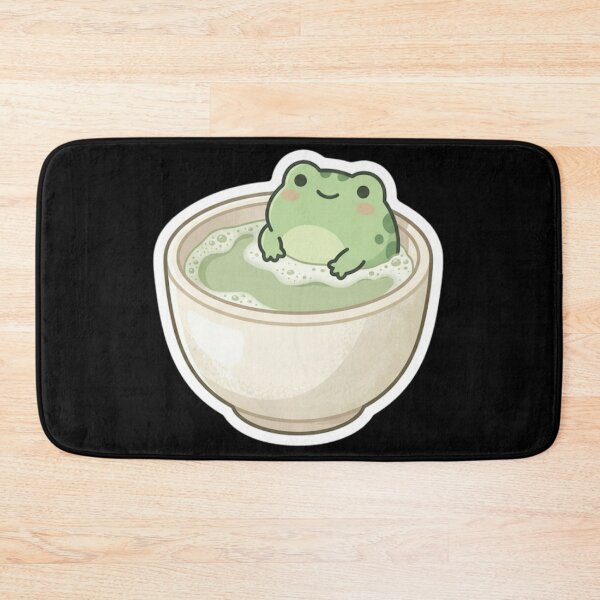 Item preview, Cute Frog in Matcha Tea Cup Cozy Cottagecore Aesthetic Sticker designed and sold by AMS.
