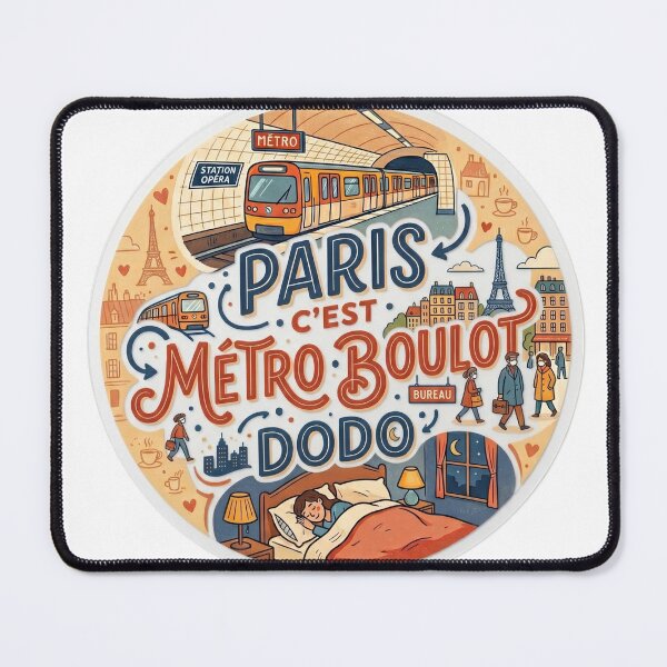 Item preview, Paris Metro Work Sleep – Vintage Style Illustration designed and sold by studiohadiya.