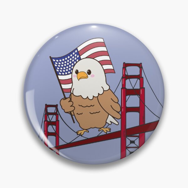 Item preview, Kawaii Patriotic American Eagle Illustration designed and sold by A touch of creativity.