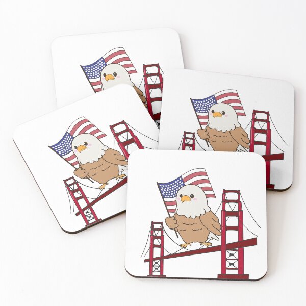 Item preview, Kawaii Patriotic American Eagle Illustration designed and sold by A touch of creativity.
