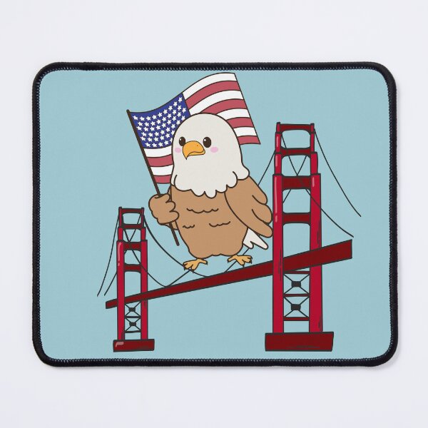 Item preview, Kawaii Patriotic American Eagle Illustration designed and sold by A touch of creativity.