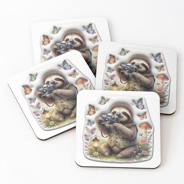 Item preview, Photographer Sloth | Cute Forest Adventure Animal designed and sold by AillustriaAK.