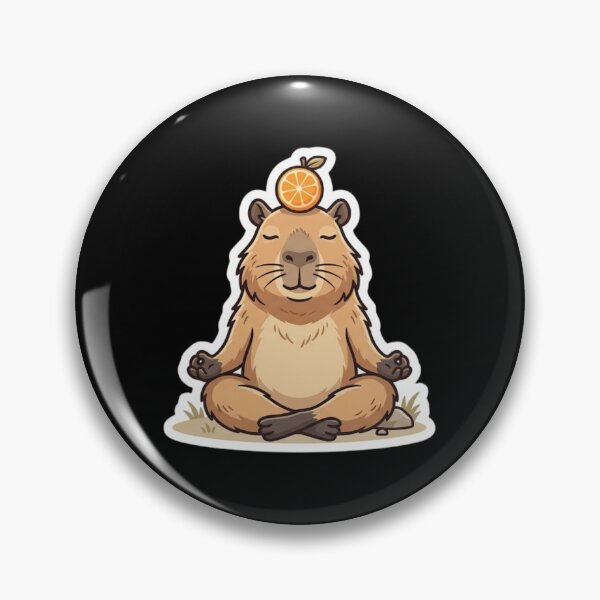Item preview, Zen Capybara Meditating with Orange Funny Cute Animal Sticker designed and sold by AMS.