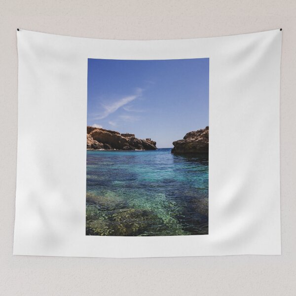 Item preview, Turquoise Mediterranean Coastline With Rocky Cliffs, Clear Water And Sunlit Seascape For Travel designed and sold by Nmallia.