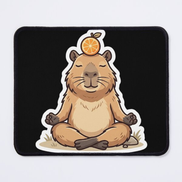 Item preview, Zen Capybara Meditating with Orange Funny Cute Animal Sticker designed and sold by AMS.