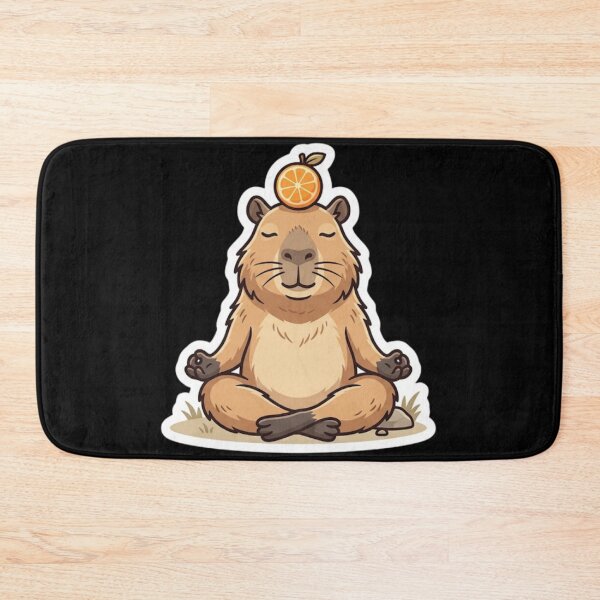 Item preview, Zen Capybara Meditating with Orange Funny Cute Animal Sticker designed and sold by AMS.