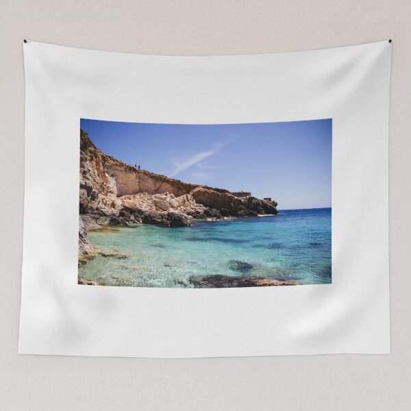 Item preview, Turquoise Mediterranean Coastline With Rocky Cliffs, Clear Water And Sunlit Seascape For Travel designed and sold by Nmallia.