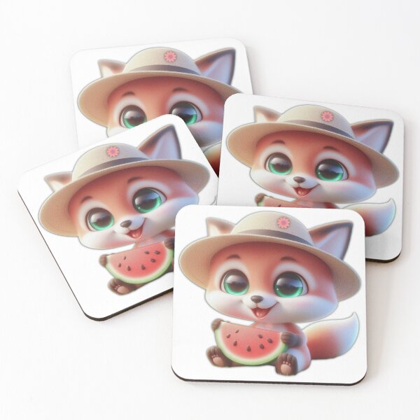 Item preview, Cute Fox Eating Watermelon Sticker | Kawaii Summer Fox PNG designed and sold by lunadesignsmoon.