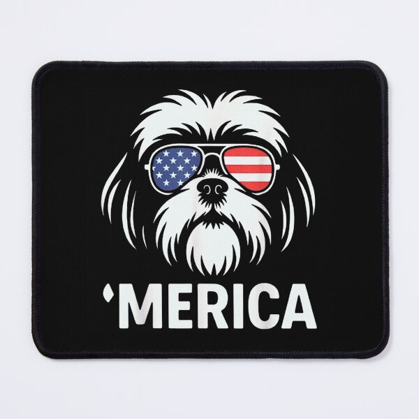 Item preview, Merica Patriotic Shih Tzu Dog Wearing American Flag Sunglasses Graphic Tee designed and sold by DuneHaicna.