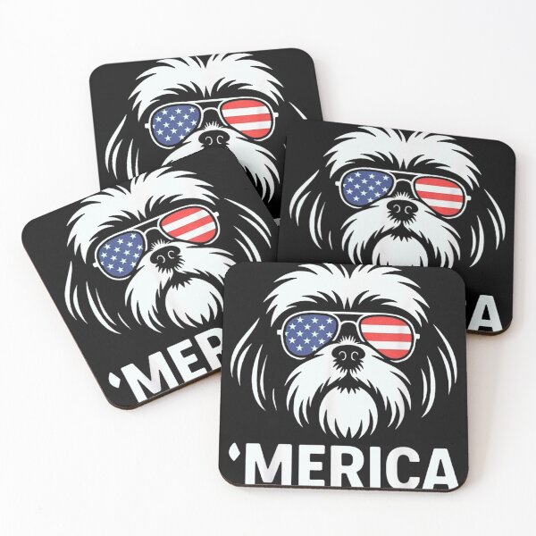Item preview, Merica Patriotic Shih Tzu Dog Wearing American Flag Sunglasses Graphic Tee designed and sold by DuneHaicna.