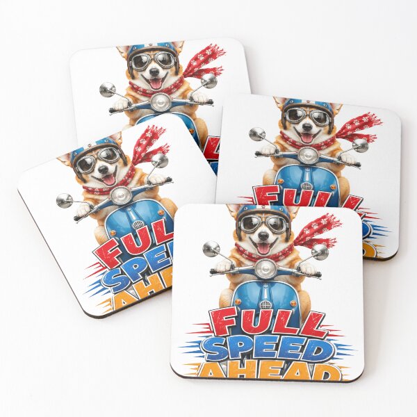 Item preview, Full Speed Ahead Corgi Scooter Sticker  designed and sold by PawFusionArt.