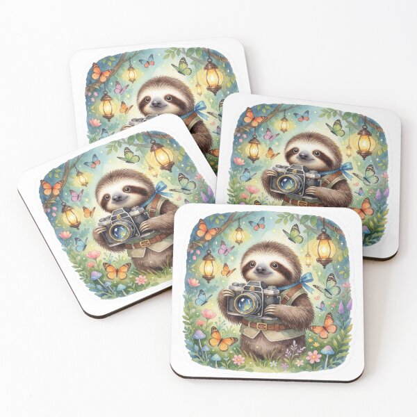 Item preview, Photographer Sloth | Cute Forest Adventure Animal designed and sold by AillustriaAK.
