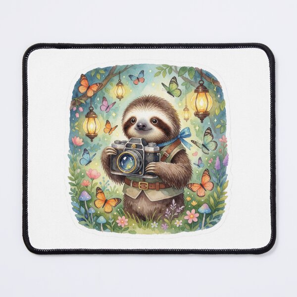 Item preview, Photographer Sloth | Cute Forest Adventure Animal designed and sold by AillustriaAK.