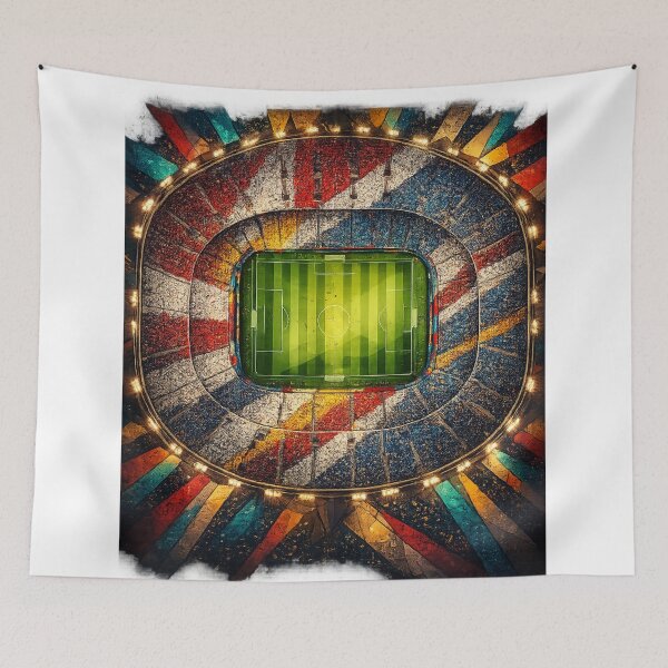 Item preview, World Soccer Stadium Aerial Colorful Nations Art – Football Arena Top View | Soccer Art Print designed and sold by irfanshikh.