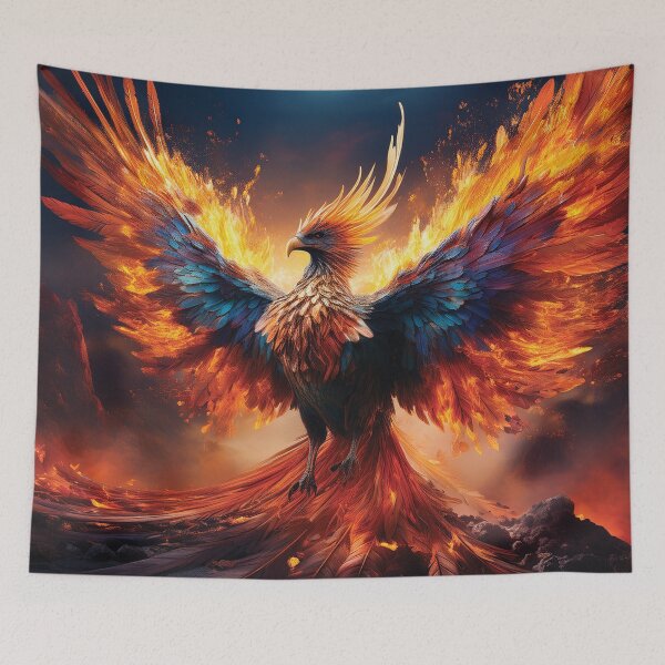 Item preview, Epic Phoenix Rising - Majestic Fiery Mythical Bird Art designed and sold by MDKey DESIGN.