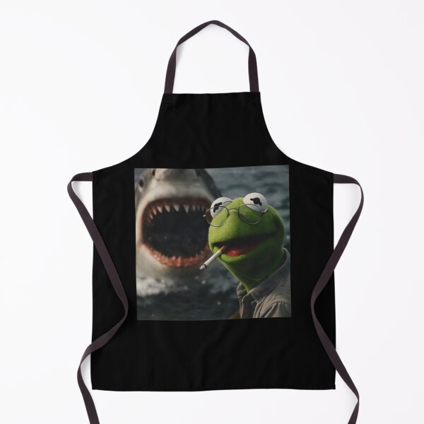 Item preview, Smoking Frog Meme Shark Attack Parody Vintage Dark Humor designed and sold by CrossKateOne.