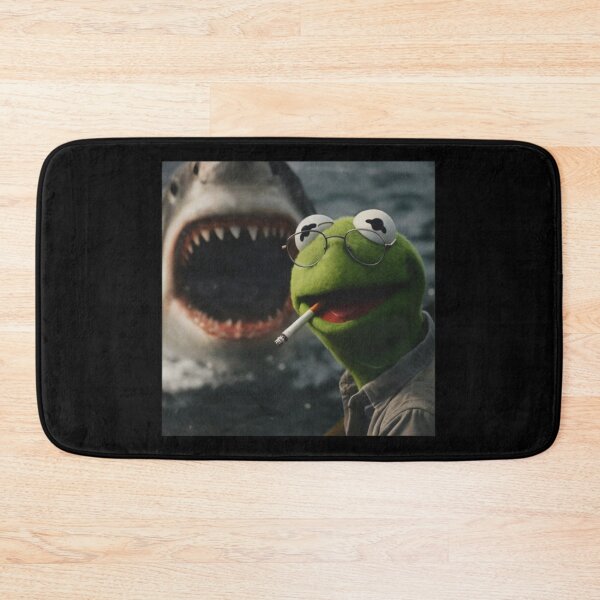 Item preview, Smoking Frog Meme Shark Attack Parody Vintage Dark Humor designed and sold by CrossKateOne.