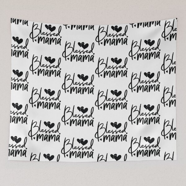 Item preview, Blessed Mama - Cute Floral Retro Heart Mothers Day Matching Family Daughter Son Wife Parent Gift Art designed and sold by FuzionRaptor.