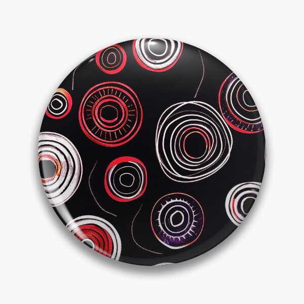 Item preview, Mid-Century Modern Red And White Circles On Black designed and sold by DEC02.