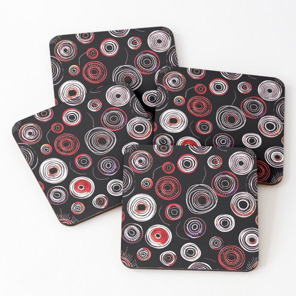 Item preview, Mid-Century Modern Red And White Circles On Black designed and sold by DEC02.