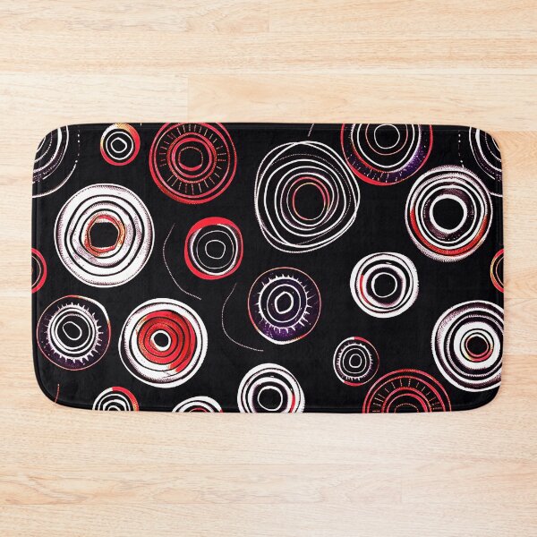 Item preview, Mid-Century Modern Red And White Circles On Black designed and sold by DEC02.