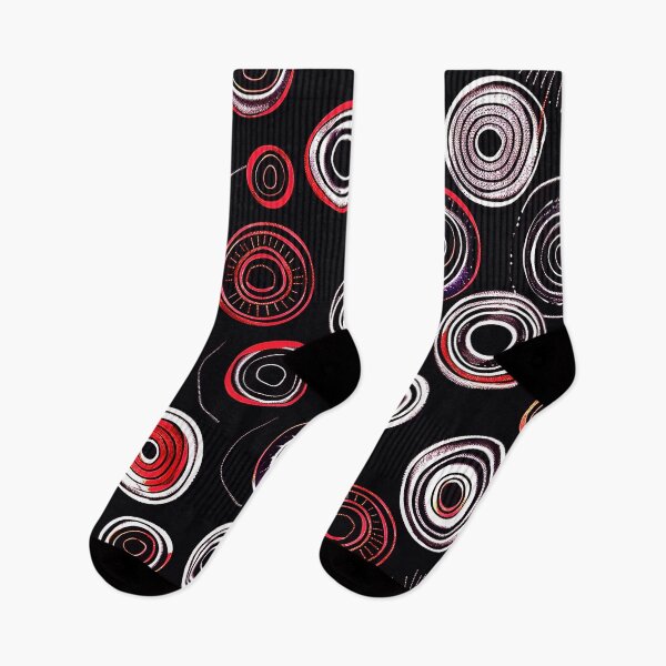 Item preview, Mid-Century Modern Red And White Circles On Black designed and sold by DEC02.