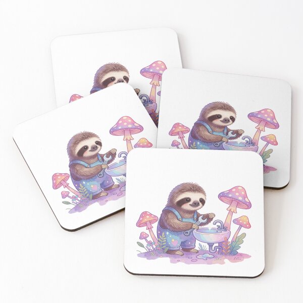 Item preview, Plumber Sloth | Cute Fantasy Forest Handyman designed and sold by AillustriaAK.