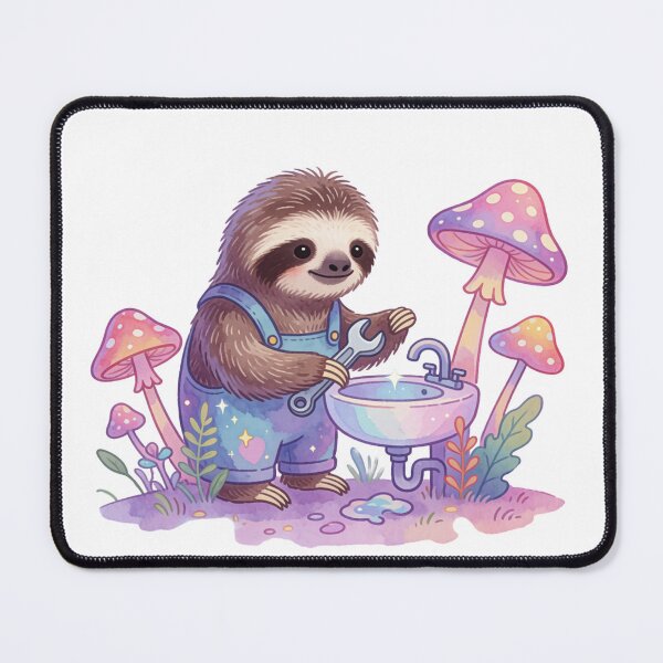 Item preview, Plumber Sloth | Cute Fantasy Forest Handyman designed and sold by AillustriaAK.