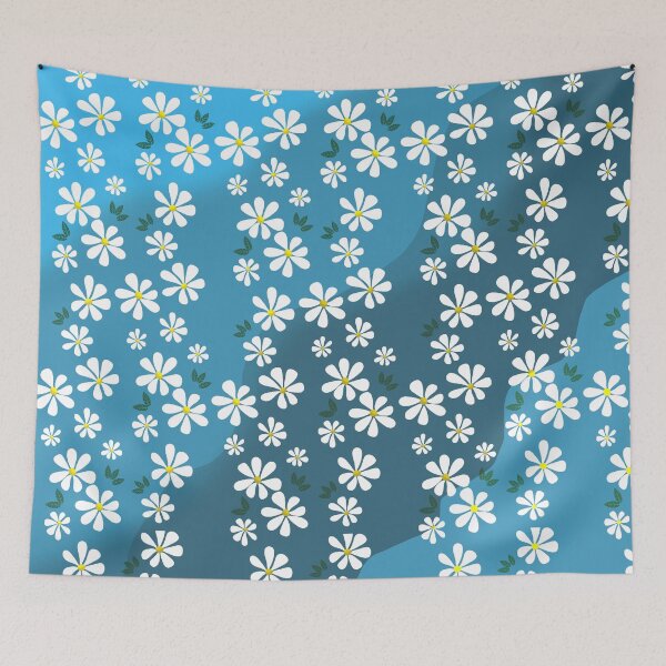 Item preview, Floral Pattern on Blue Background designed and sold by Andrew  Hitchen.