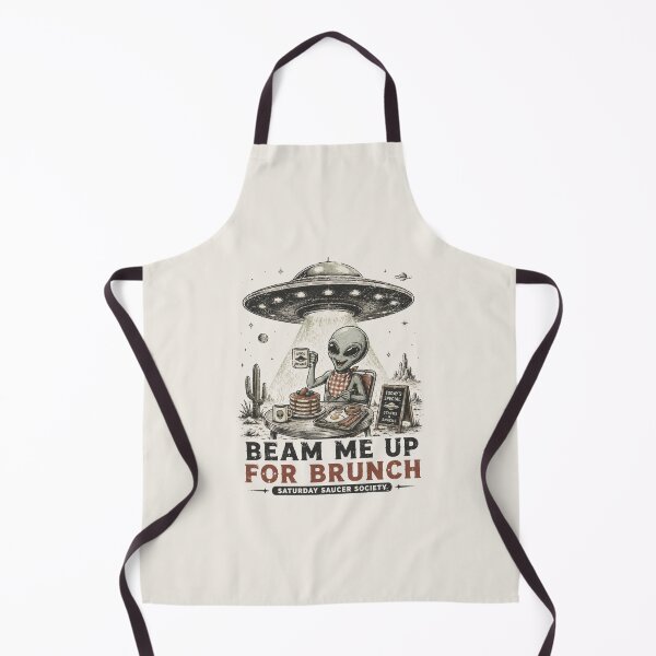 Item preview, Beam Me Up for Brunch - Funny Alien UFO Breakfast designed and sold by BlackSector77.