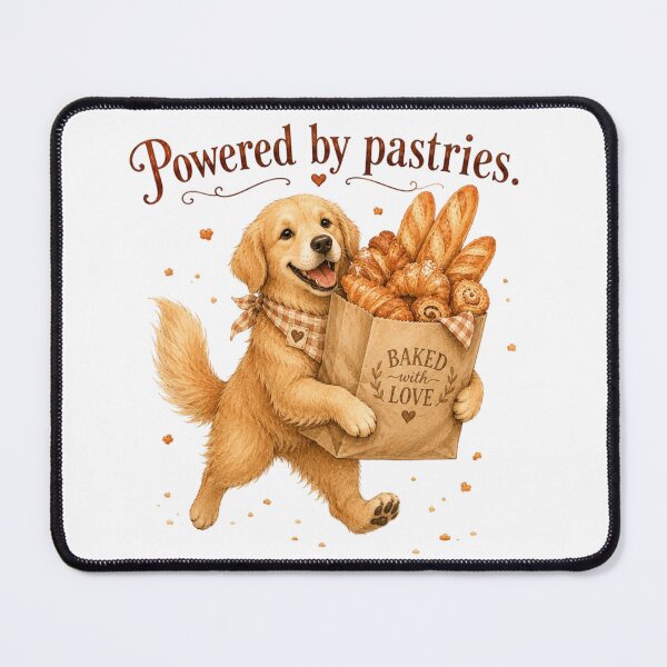 Item preview, Powered By Pastries Golden Retriever Bakery Dog Mom designed and sold by AQUILAKREO.