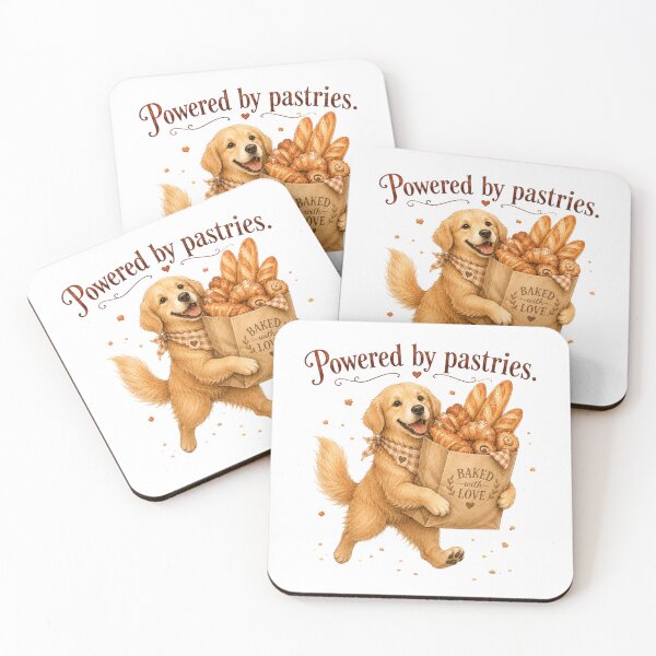 Item preview, Powered By Pastries Golden Retriever Bakery Dog Mom designed and sold by AQUILAKREO.
