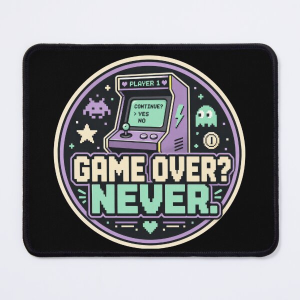 Item preview, Game Over Never Retro Arcade designed and sold by Sketchlegacy.