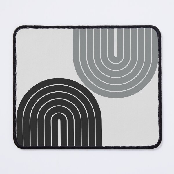 Item preview, Mid Century Modern Geometric Arches - Minimalist Midnight Charcoal Throw Pillow designed and sold by nineFlorals.