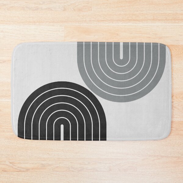 Item preview, Mid Century Modern Geometric Arches - Minimalist Midnight Charcoal Throw Pillow designed and sold by nineFlorals.