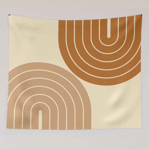 Item preview, Mid Century Modern Geometric Arches - Rustic Terracotta Brown designed and sold by nineFlorals.
