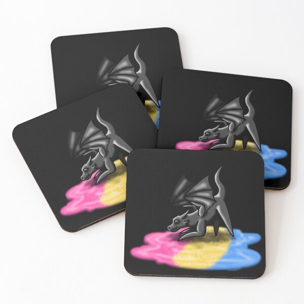 Item preview, Black Pansexual Pride Puddle Dragon designed and sold by dragonthorn-art.