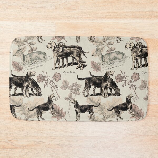 Item preview, Hounds and Forest Nature Cottagecore Toile Pattern  designed and sold by CanisArt.