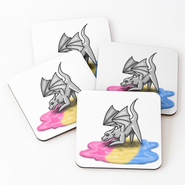 Item preview, White Pansexual Pride Puddle Dragon designed and sold by dragonthorn-art.
