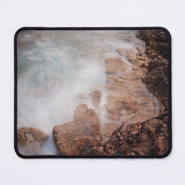 Item preview, Misty Ocean Waves Crashing Against Rugged Rocky Coastline Long Exposure Seascape At Dusk designed and sold by Nmallia.