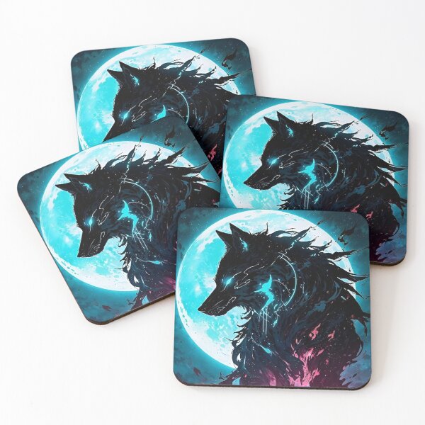 Item preview, Moonlit Shadow Wolf Awakening | Dark Fantasy Anime Warrior & Spirit Beast Art designed and sold by Dyan4.