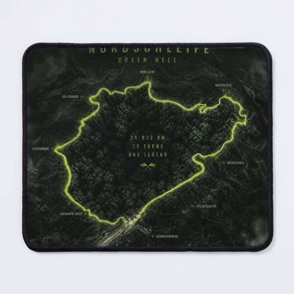 Item preview, Nürburgring Green Hell Reimagined, Dark Motorsport Poster Print designed and sold by Jandedan.