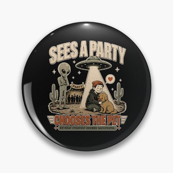 Item preview, Pets Over Parties - Funny Introvert Alien Dog Design designed and sold by BlackSector77.