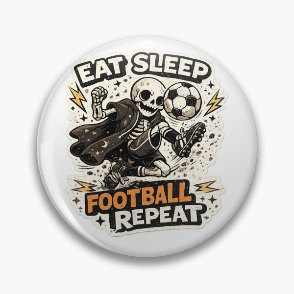 Item preview, Eat Sleep Football Repeat Skeleton | Funny Soccer Lover Gothic Design designed and sold by SkeletonMood.